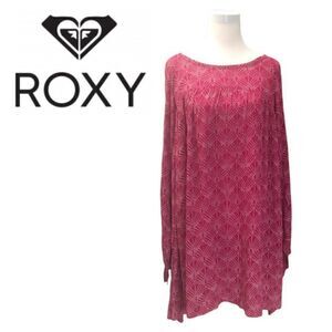 ROXY Dress - Pull-Over Shift Dress with Sleeve Accents -  Cranberry/White - Sz L